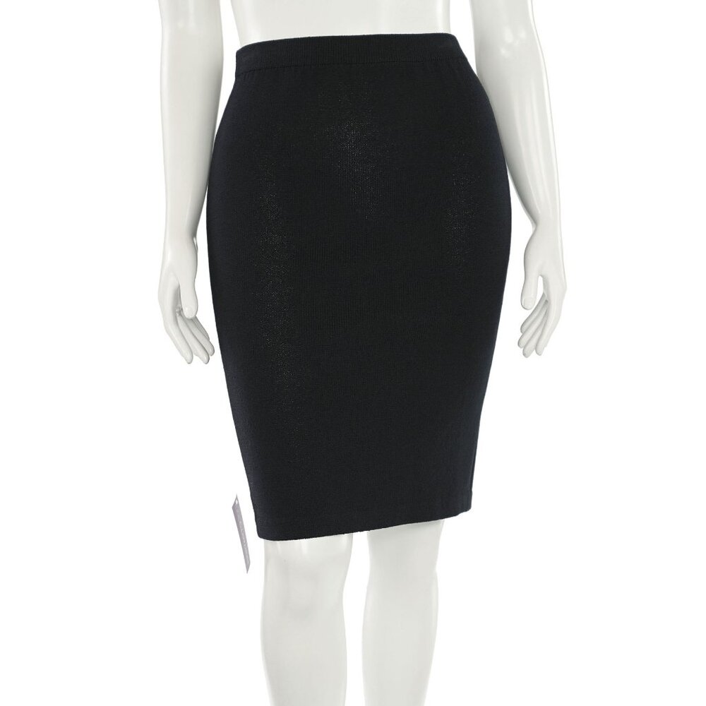 St. John Basics Santana Knit Knee Length Skirt in Black sz ~6/8